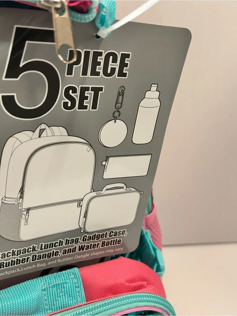 Hello Kitty Kids Backpack & Lunch Bag water bottle 5 Piece Set - NWT